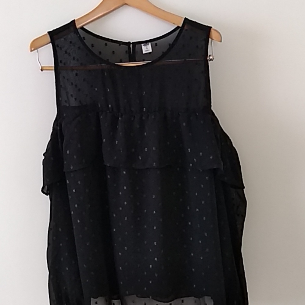 Black cold shoulder top